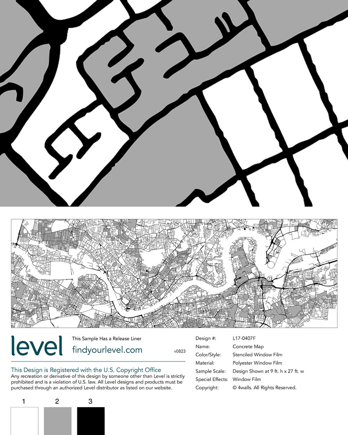Concrete Map Window Film