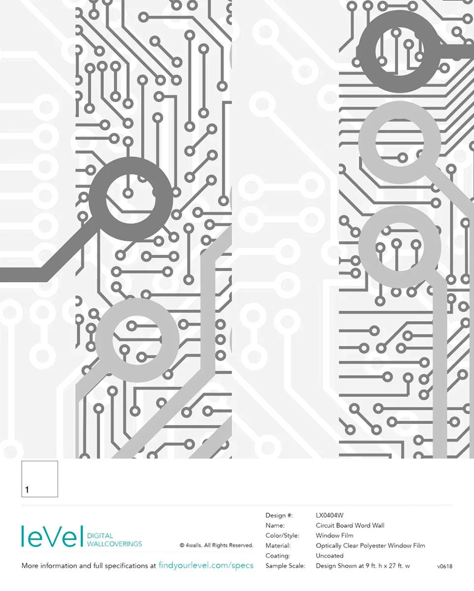 Circuit Board Word Wall Window Film