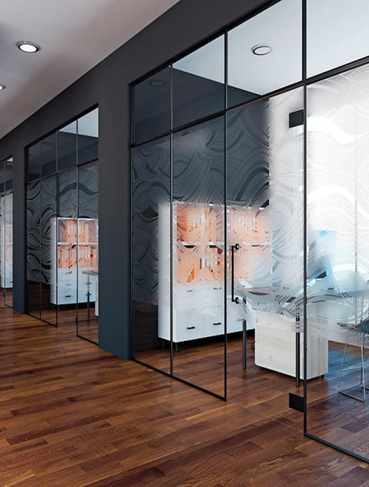 Retro Waves Frosted Standard Repeat Window Film