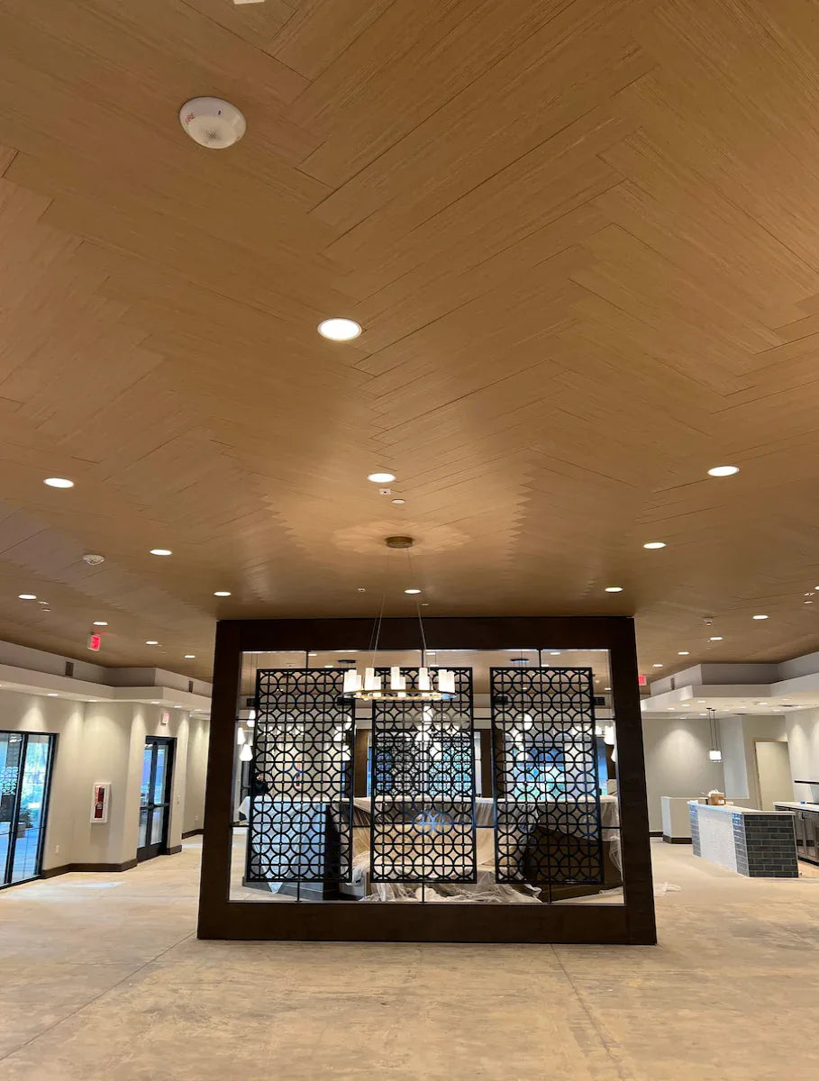 Mode Acoustic Wood Ceiling Herringbone Plank System – Surface Materials
