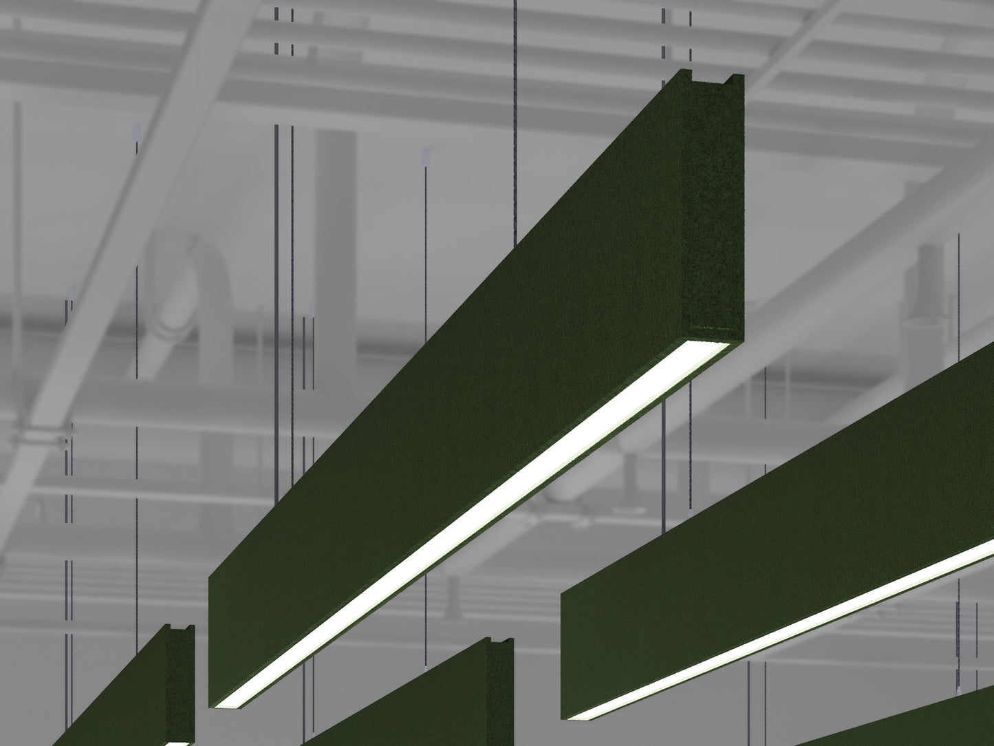 Mode Acoustic Felt Ceiling Baffle Box LED