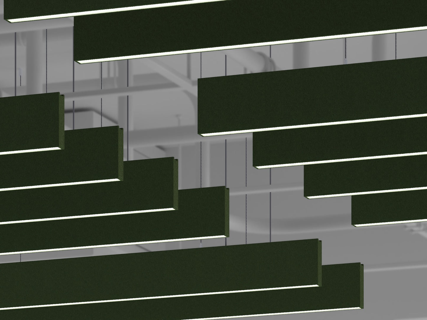 Mode Acoustic Felt Ceiling Baffle Box LED